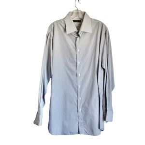 Men's Lombardo Custom Apparel White and Black Checkered Dress Shirt Size M/L